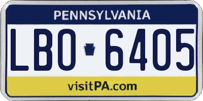 PA license plate LBO6405