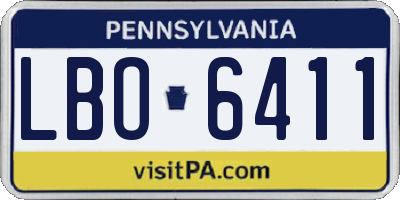 PA license plate LBO6411