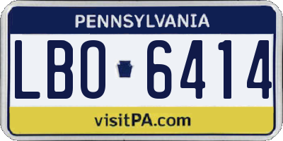 PA license plate LBO6414