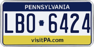 PA license plate LBO6424