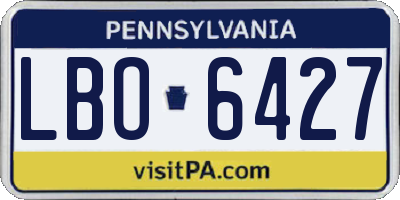 PA license plate LBO6427