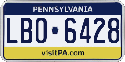 PA license plate LBO6428