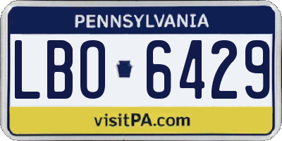 PA license plate LBO6429