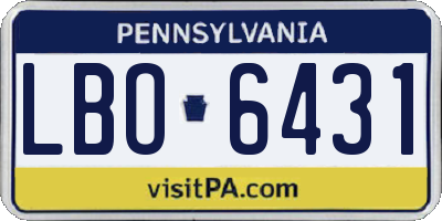 PA license plate LBO6431