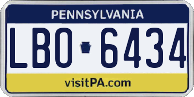 PA license plate LBO6434