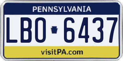 PA license plate LBO6437