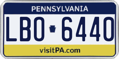 PA license plate LBO6440