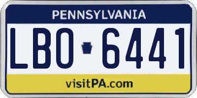 PA license plate LBO6441