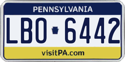 PA license plate LBO6442