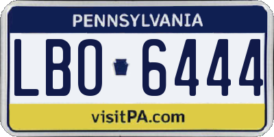 PA license plate LBO6444