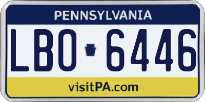 PA license plate LBO6446