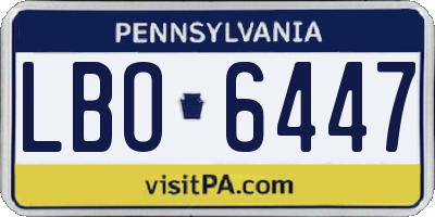 PA license plate LBO6447