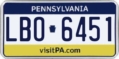 PA license plate LBO6451
