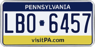 PA license plate LBO6457