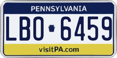 PA license plate LBO6459