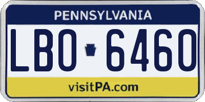 PA license plate LBO6460