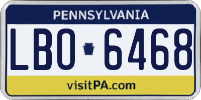 PA license plate LBO6468