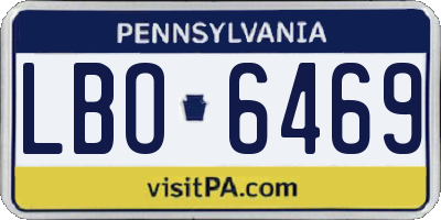 PA license plate LBO6469