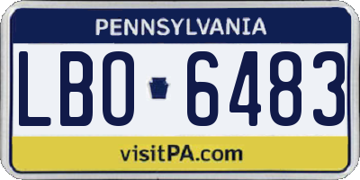 PA license plate LBO6483