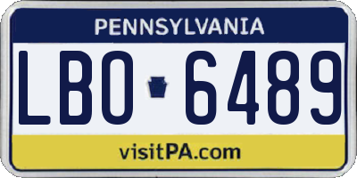 PA license plate LBO6489