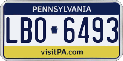 PA license plate LBO6493