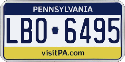 PA license plate LBO6495
