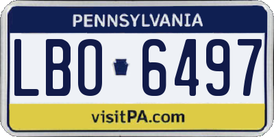PA license plate LBO6497
