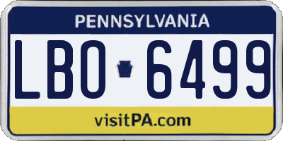 PA license plate LBO6499