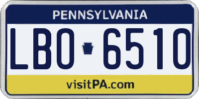 PA license plate LBO6510