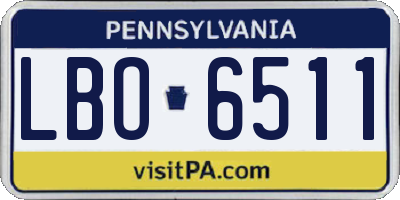 PA license plate LBO6511