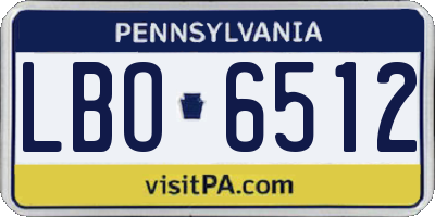 PA license plate LBO6512