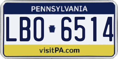 PA license plate LBO6514
