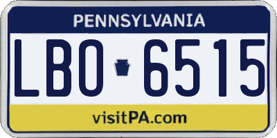 PA license plate LBO6515