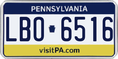 PA license plate LBO6516
