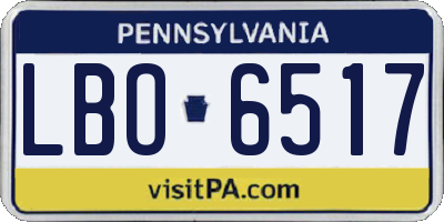 PA license plate LBO6517