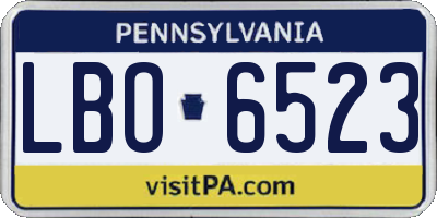 PA license plate LBO6523