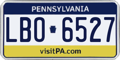 PA license plate LBO6527