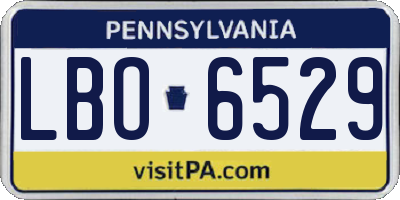 PA license plate LBO6529
