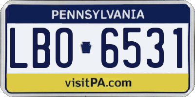 PA license plate LBO6531
