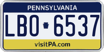 PA license plate LBO6537