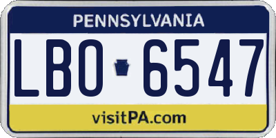 PA license plate LBO6547