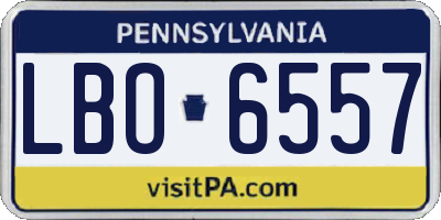 PA license plate LBO6557