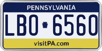 PA license plate LBO6560