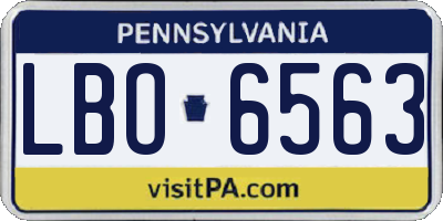PA license plate LBO6563