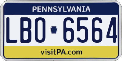 PA license plate LBO6564