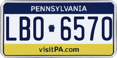 PA license plate LBO6570