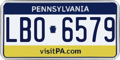 PA license plate LBO6579