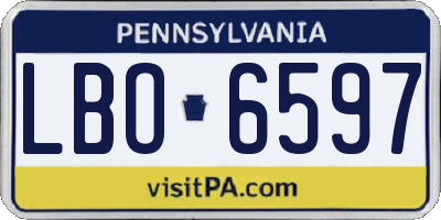 PA license plate LBO6597