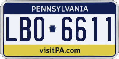 PA license plate LBO6611