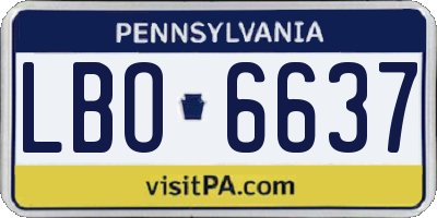 PA license plate LBO6637